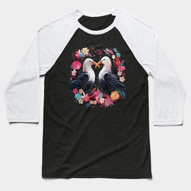 Albatross Couple Valentine Baseball T-Shirt by JH Mart